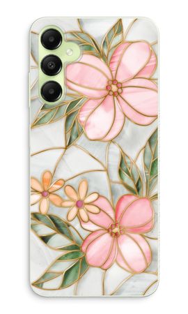 Orange stained glass flower