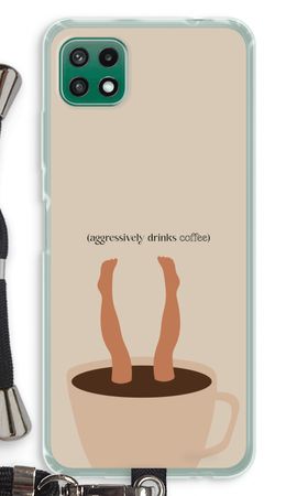 Aggressively drinks coffee