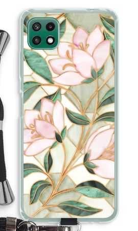 Orange stained glass flower