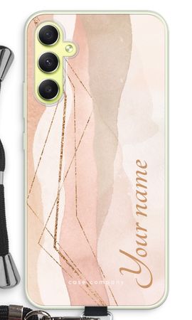 Gold Lines Namecase - Blush