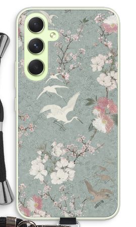 Japanese crane birds blossom