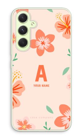 Tropical Pink Flowers Monogram