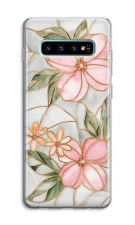 Orange stained glass flower