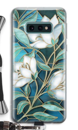 Blue stained glass flowers