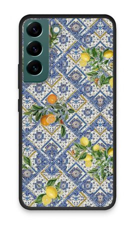 Blue tiles, lemons and oranges - small
