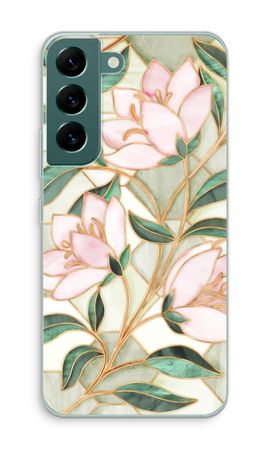 Orange stained glass flower