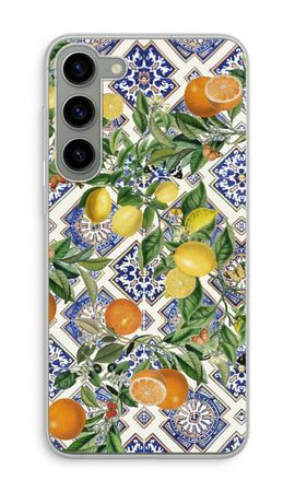 Blue tiles, lemons and oranges