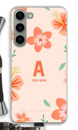 Tropical Pink Flowers Monogram