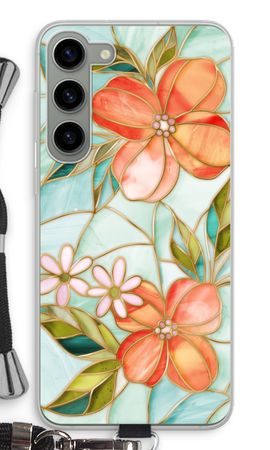 Orange stained glass flower