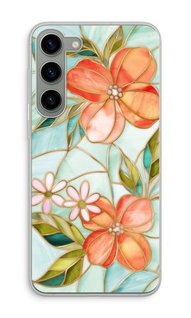 Orange stained glass flower