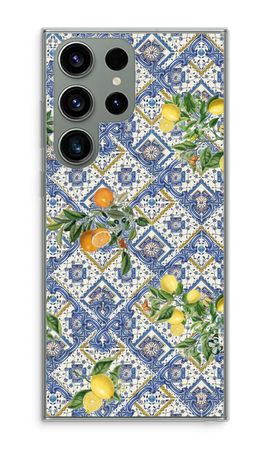 Blue tiles, lemons and oranges - small