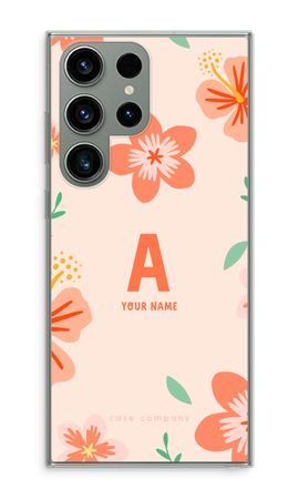 Tropical Pink Flowers Monogram