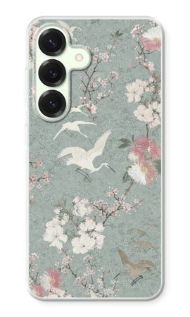 Japanese crane birds blossom