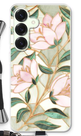 Orange stained glass flower