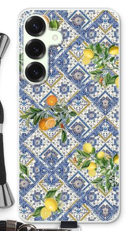 Blue tiles, lemons and oranges - small