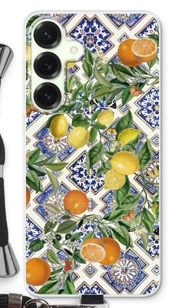 Blue tiles, lemons and oranges