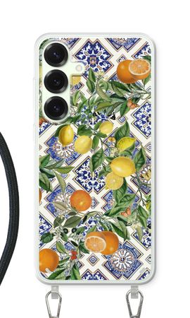 Blue tiles, lemons and oranges