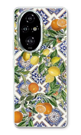 Blue tiles, lemons and oranges