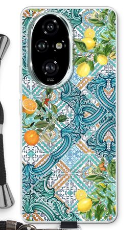 Blue tiles, lemons and oranges