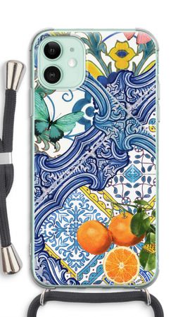 Blue tiles and oranges