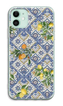Blue tiles, lemons and oranges - small