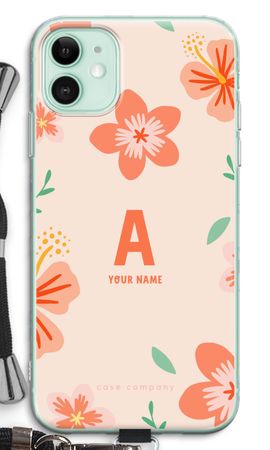 Tropical Pink Flowers Monogram