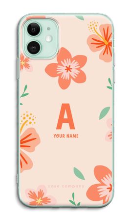 Tropical Pink Flowers Monogram