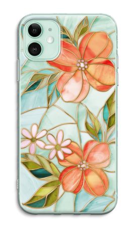 Orange stained glass flower