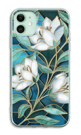 Blue stained glass flowers