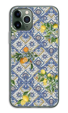 Blue tiles, lemons and oranges - small