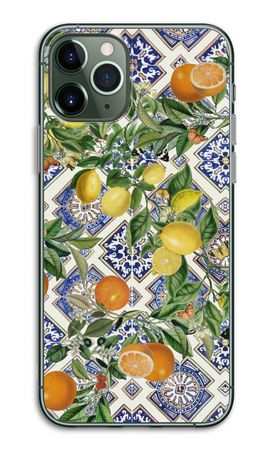 Blue tiles, lemons and oranges