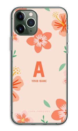 Tropical Pink Flowers Monogram