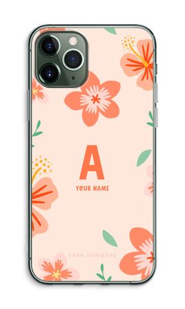 Tropical Pink Flowers Monogram