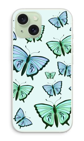 Blauwe en groene vlinders