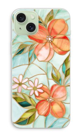 Orange stained glass flower