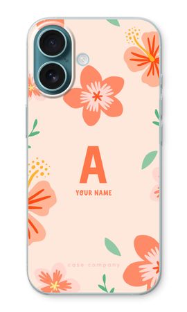 Tropical Pink Flowers Monogram
