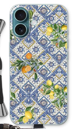Blue tiles, lemons and oranges - small