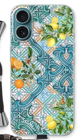 Blue tiles, lemons and oranges