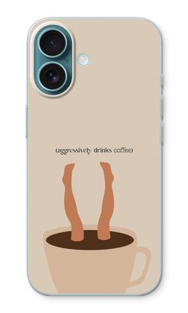 Aggressively drinks coffee