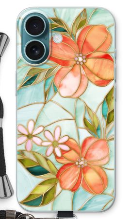 Fleur en vitrail orange