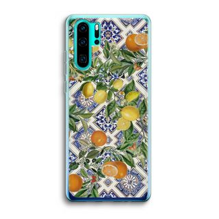 Blue tiles, lemons and oranges