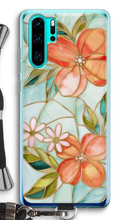 Orange stained glass flower