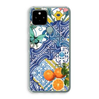 Blue tiles and oranges