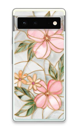 Orange stained glass flower