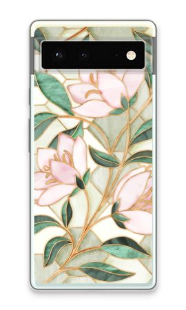 Orange stained glass flower