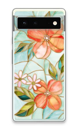 Orange stained glass flower