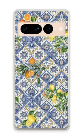 Azulejos azules, limones y naranjas - pequeños