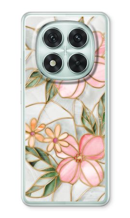 Orange stained glass flower