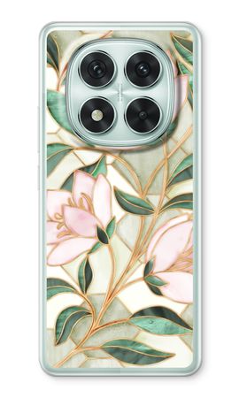 Orange stained glass flower