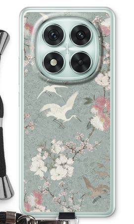 Japanese crane birds blossom